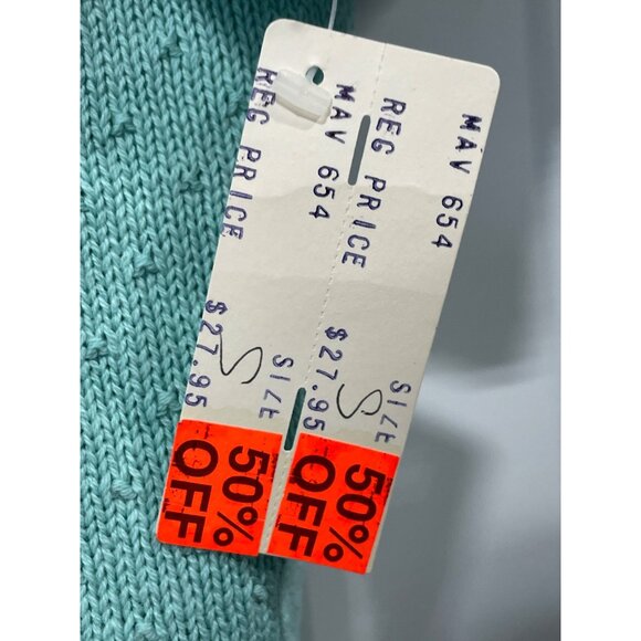 Vintage 90s College Point Short Sleeve Sweater Size Small Pullover Deadstock NEW - Picture 4 of 8